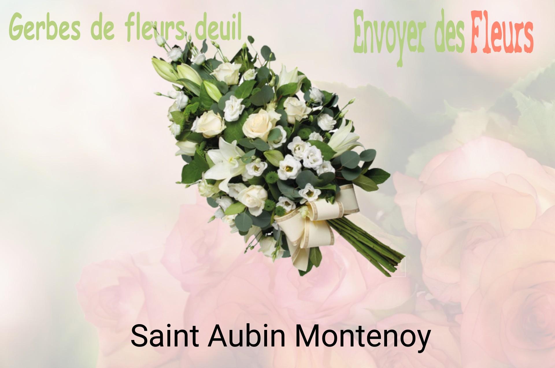 Gerbe de fleurs de deuil livrée à Saint-Aubin-Montenoy